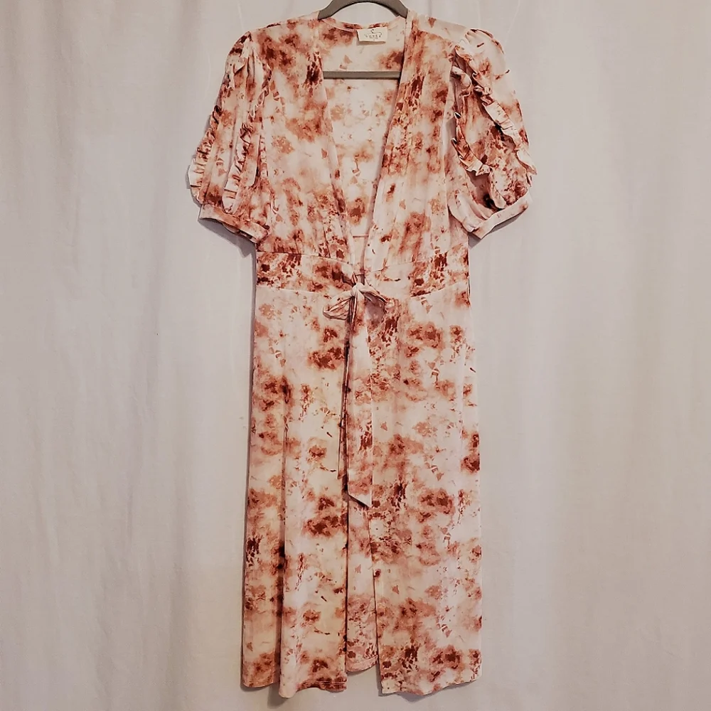 Ember tie dye Short Sleeve Tie Front Duster - Picture 3 of 6
